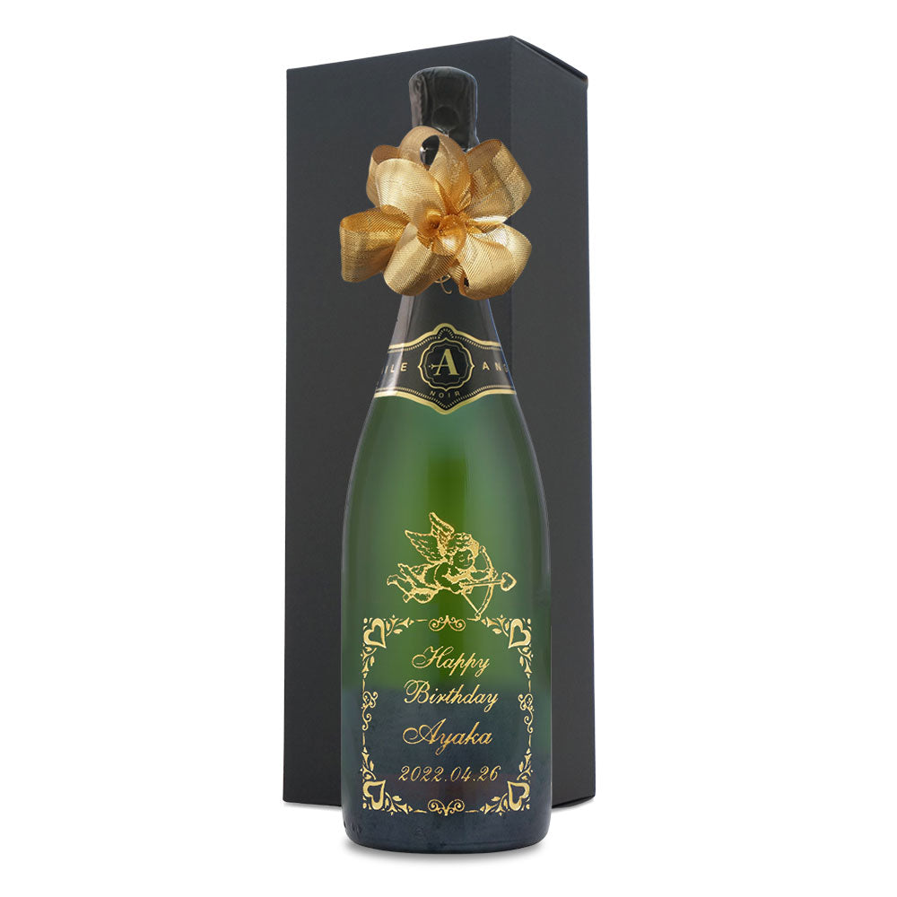 名前入り彫刻 スパークリングワイン 750ml ハート／エンジェル ライン