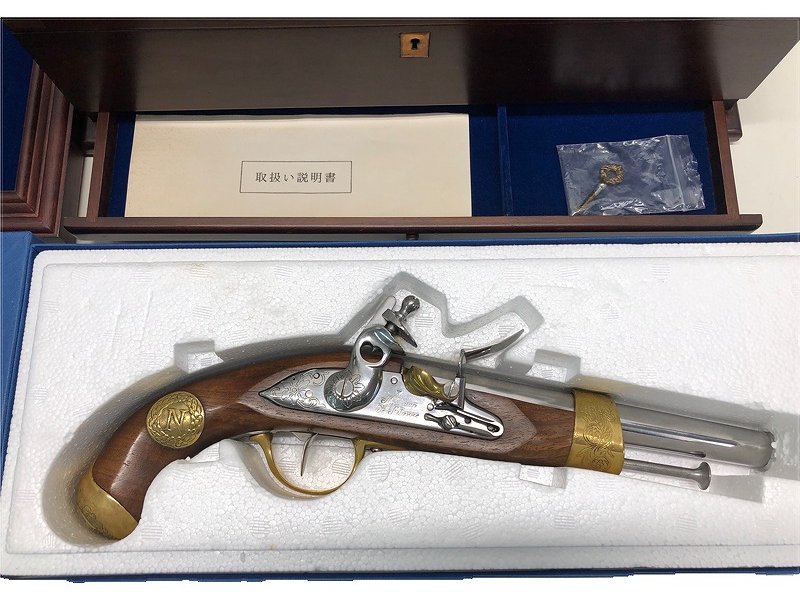 フランクリンミント] ナポレオン フリントロックピストル 木&鉄&真鍮製