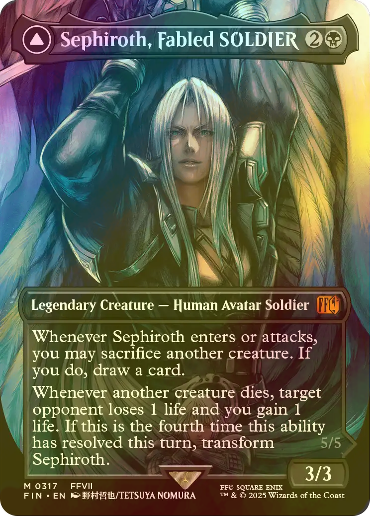 FF MTG Bundle英語版拡張アートFoil威名のソルジャー、セフィロス FOIL