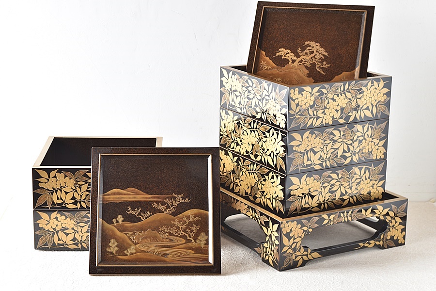 A-2 印籠 金蒔絵 装飾品 アンティーク 美術品 工芸品 漆芸 漆器 木箱