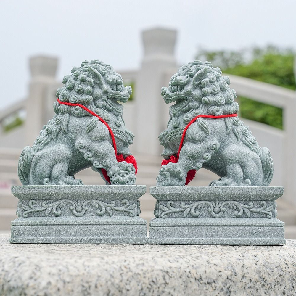 獅子 狛犬 置物 工芸品 オブジェ 優雅 伝統的 運 金運 健康運 出世運