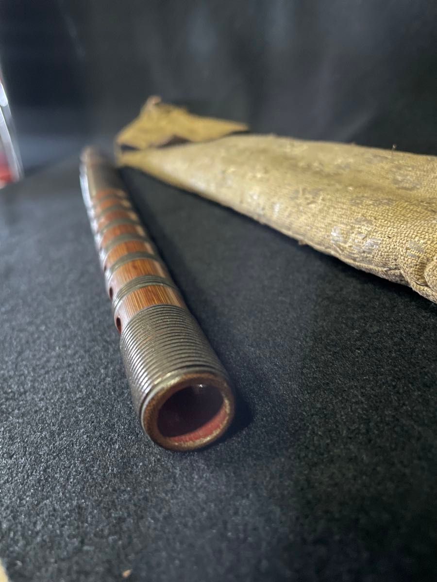 龍笛本管雅楽藤巻長さ39cm 江戸期時代物