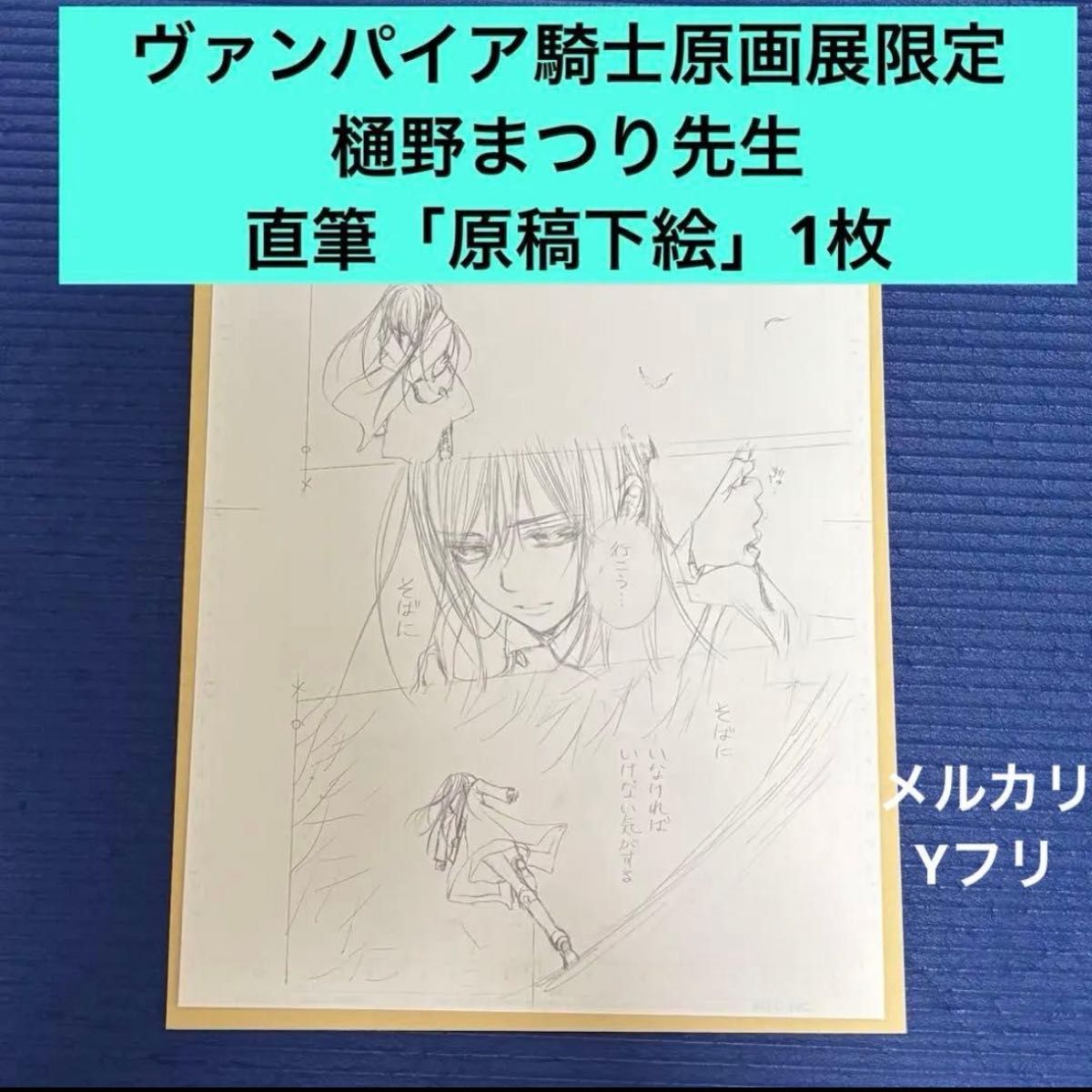 ☆ヴァンパイア騎士 下絵 特典 原画展☆直筆イラスト 原稿 優姫 理事長