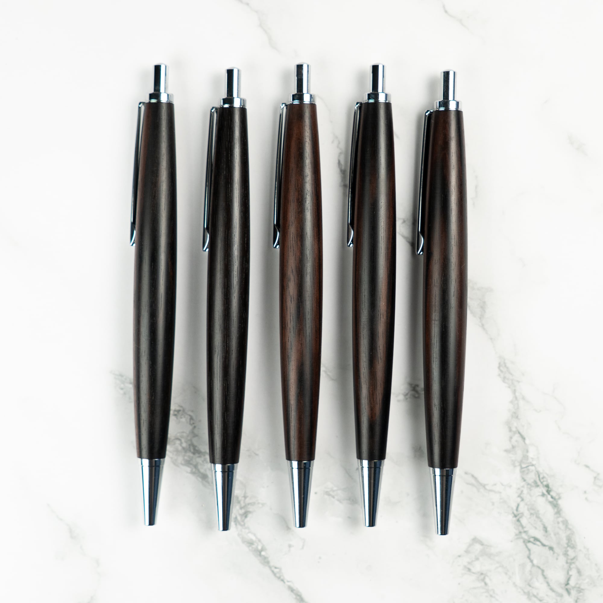 木軸ボールペン】黒檀（こくたん）/ 縞黒檀 /エボニー/ノック式