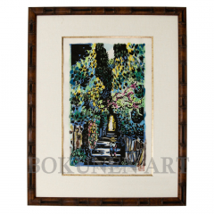 絵画 (樹々) 深町 博 額縁入り 骨董品 絵画 (樹々) 深町 博 額縁入り