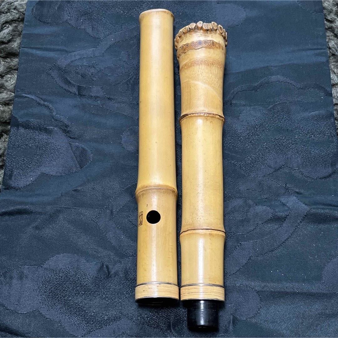尺八 琴古流 在銘 中継ぎ緩み無し 一尺八寸管 籐巻