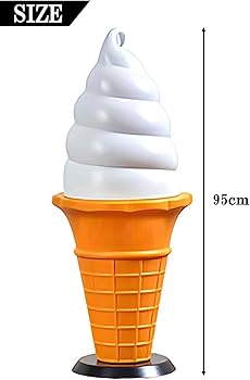 アイスクリームディスプレイ ホワイト・オレンジ 約106cm アイス