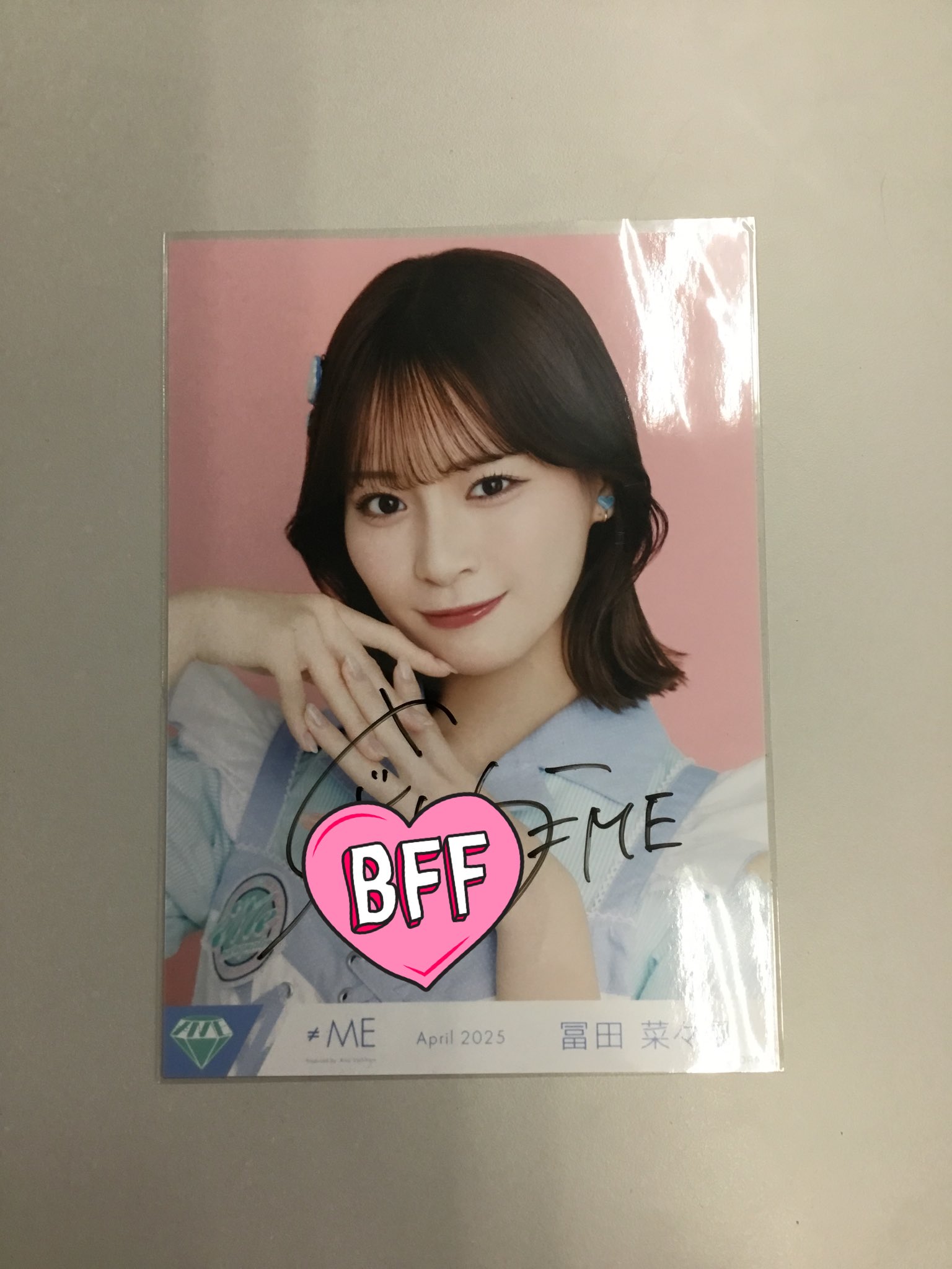 ノイミー 冨田菜々風 ダイナー 生写真 直筆サイン(イラスト・コメント