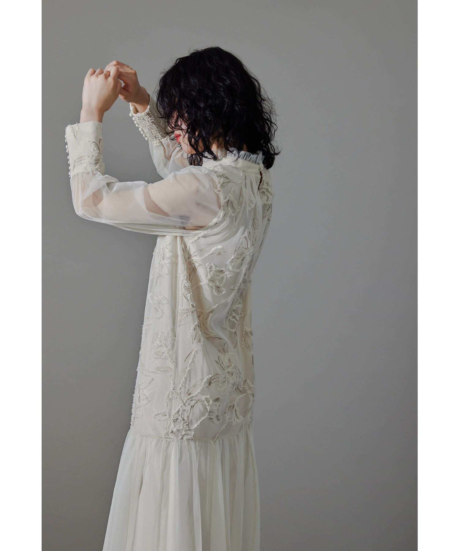 フェザーフラワーチュールドレス 結婚式 パーティードレス