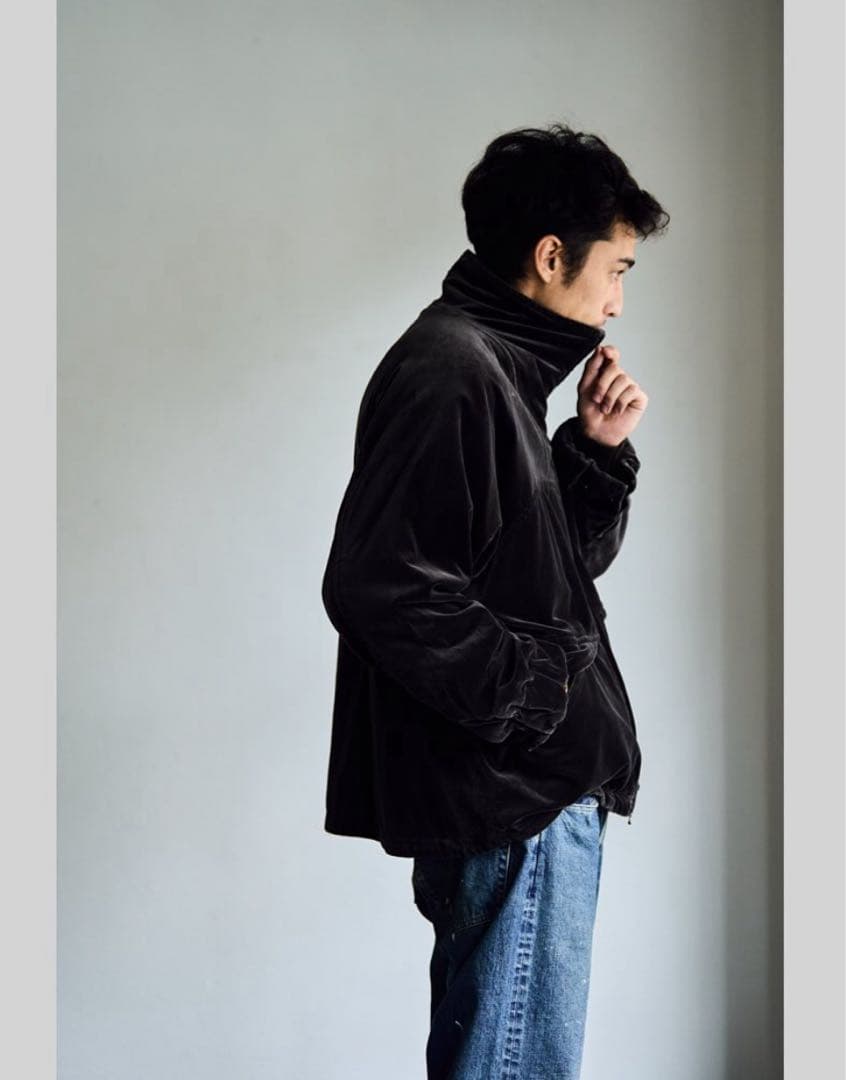 MAATEE&SONS VELVET STAND JACKET Gray 2