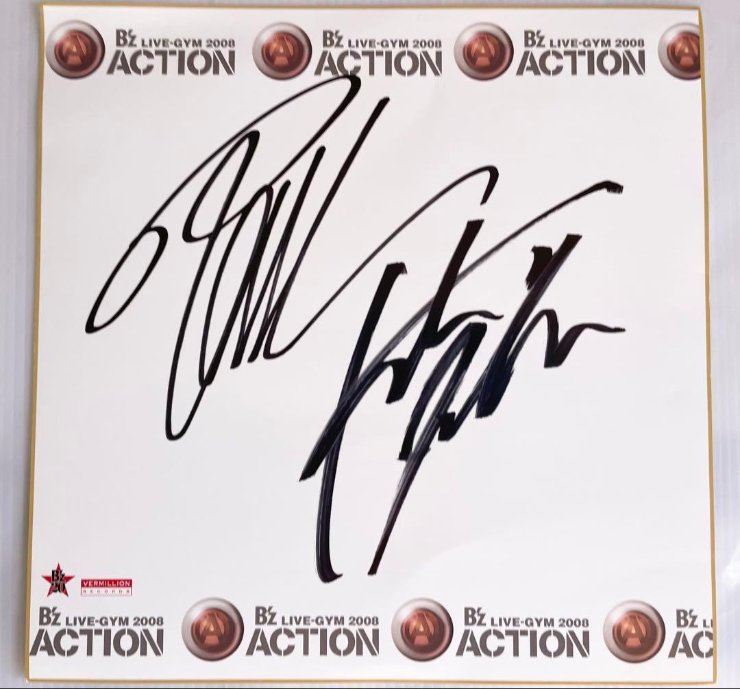 B'z 直筆サイン色紙　ACTION LIVE-GYM 2008 希少品 Yahoo!オークション -「b'z サイン色紙」の落札相場・落札価格