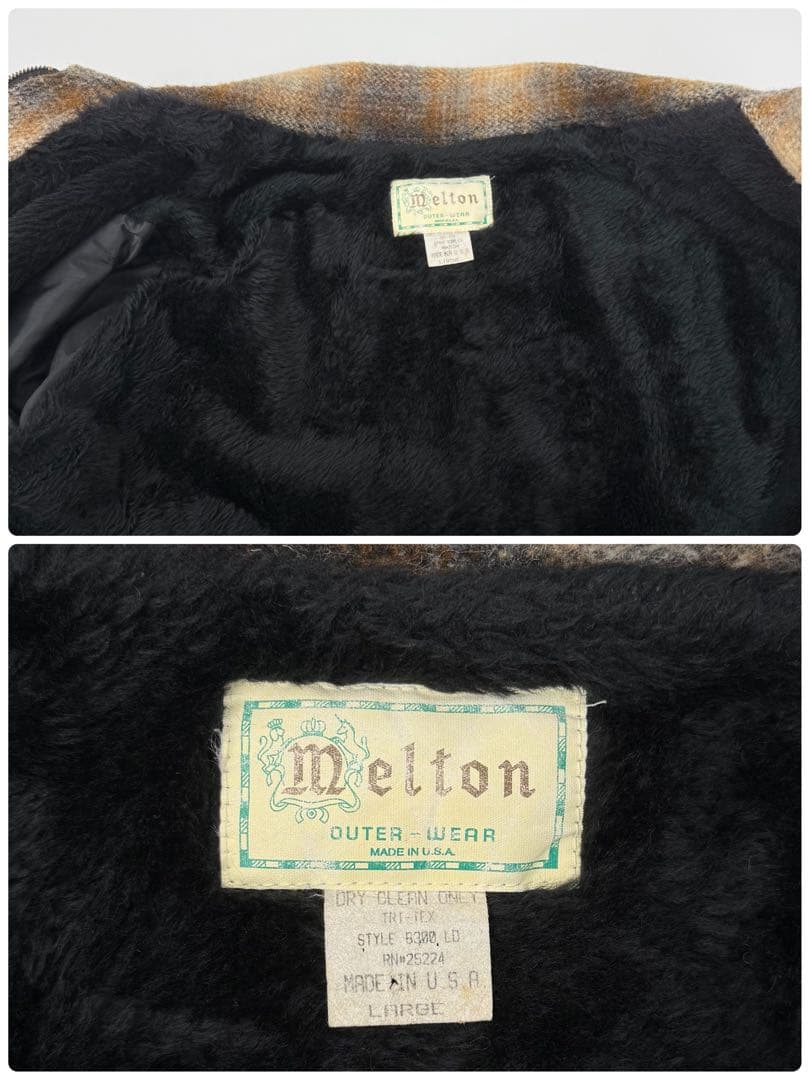 melton 70s ビンテージ USA製 オンブレ ウールジャケット メルトン