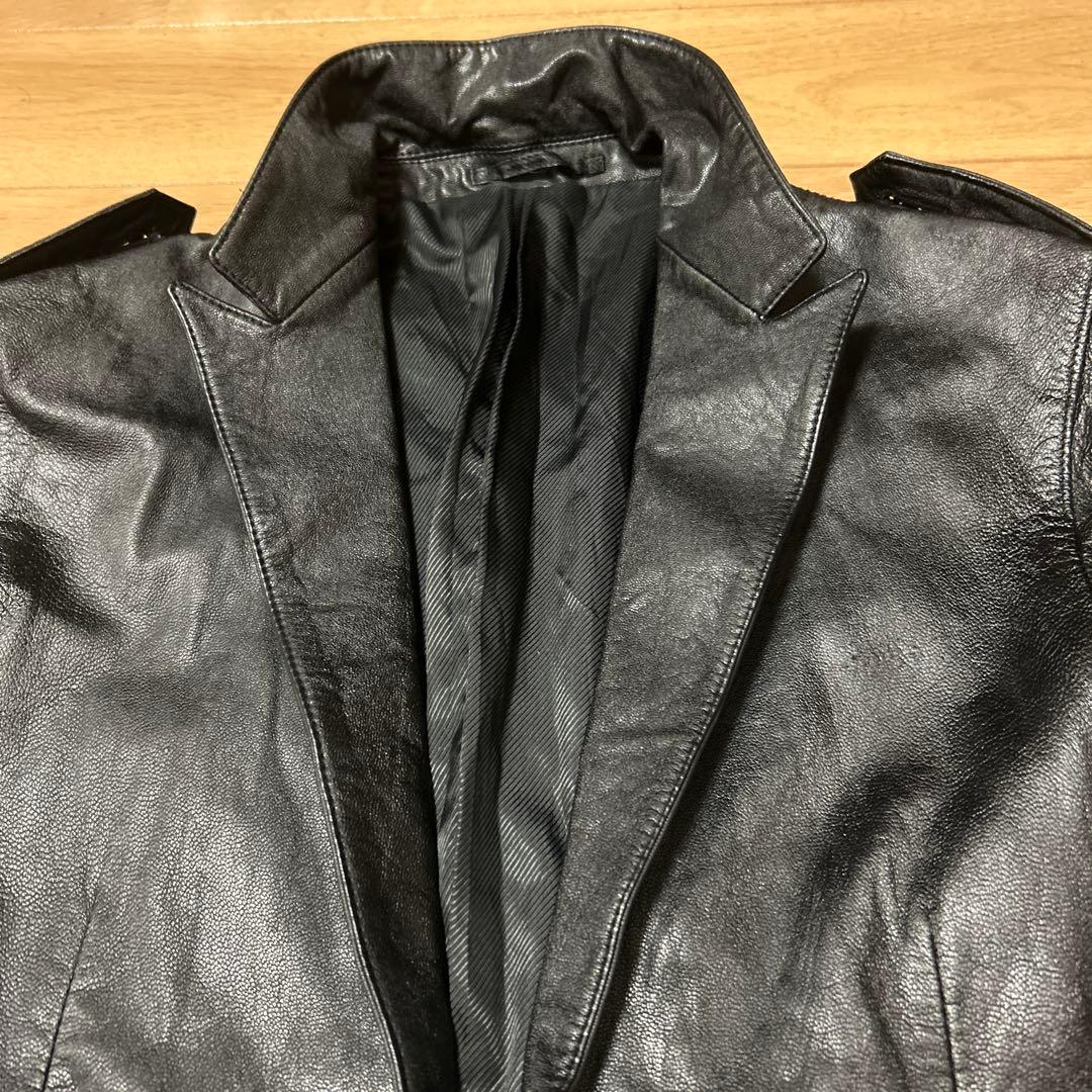 ユナイテッドアローズ やぎ革 ミリタリタイプ ピークドラペルレザー