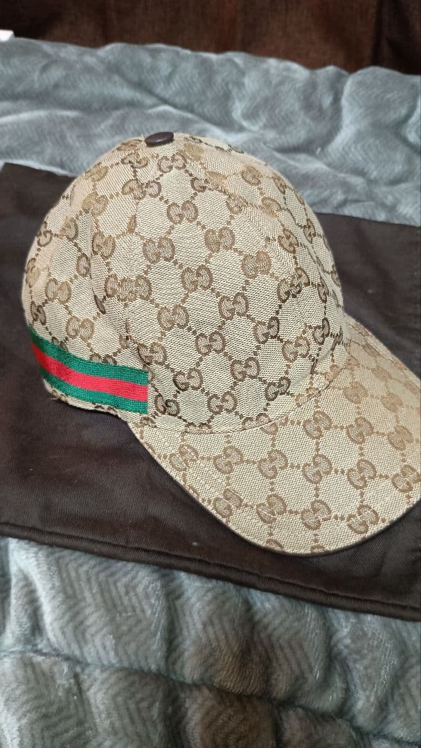 GUCCI GGパターンキャップ ベージュ - 帽子ファッション