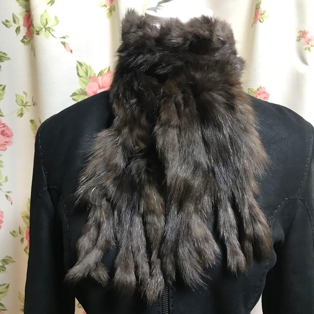 ロシアンセーブルーファー マフラー フリーサイズ 超高級！ロシアンセーブルマフラー*毛皮の王様*日本製 新品 【06