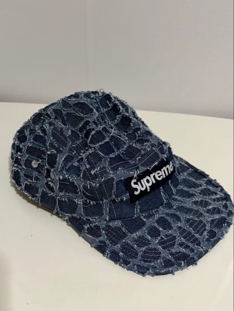 Supreme Frayed Croc Denim Camp Cap - メルカリ