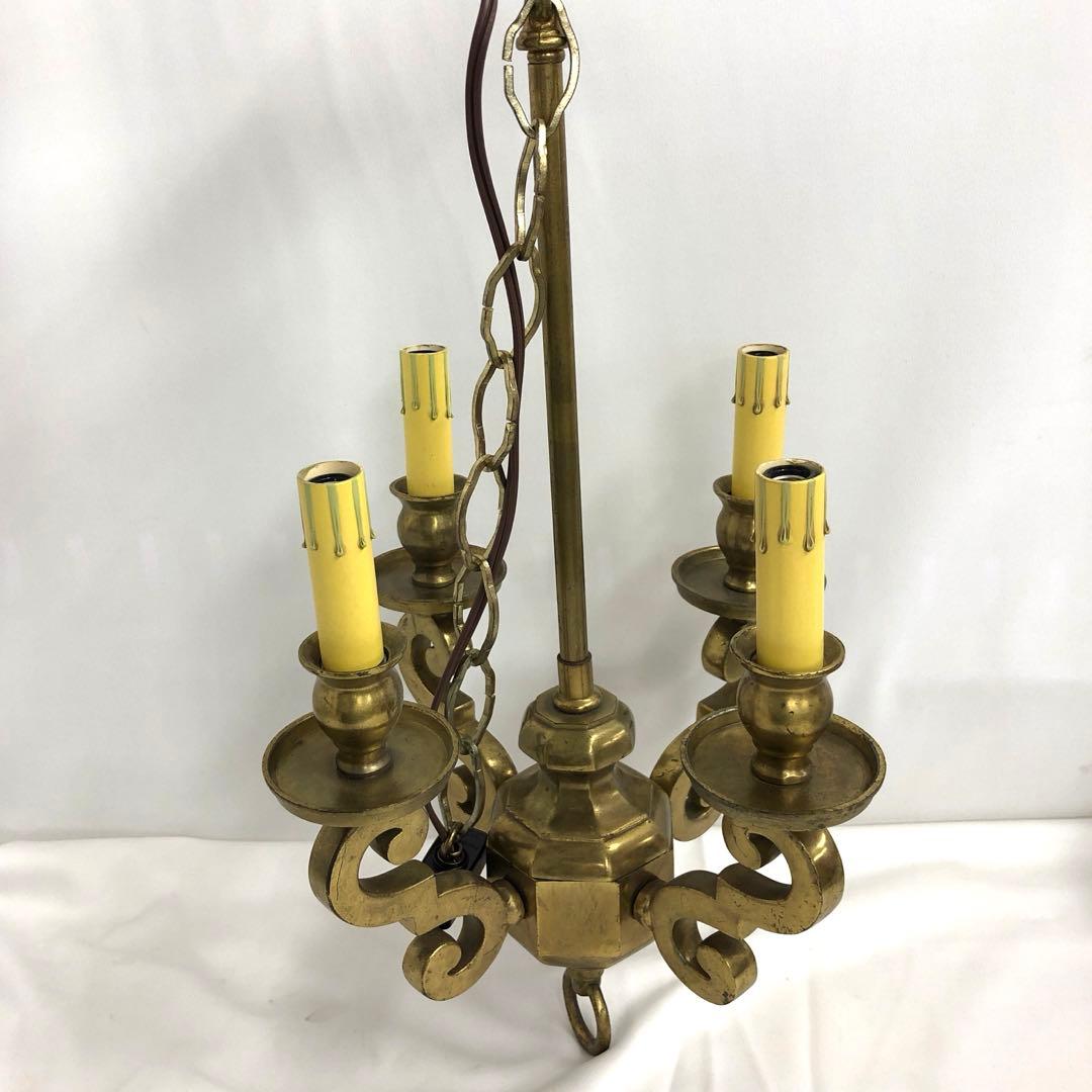 真鍮製　シャンデリア　4灯　アンティーク天井照明 Amazon.co.jp : シャンデリア 4灯 ペンダントライト ガラス 真鍮